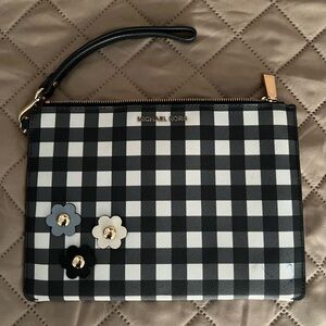 Michael Kors Gingham Floral Wristlet
